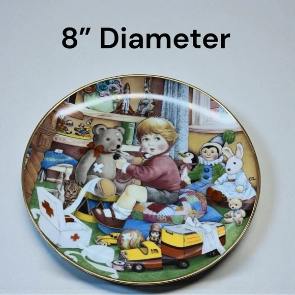 1984 Carol Lawson “Little Doctor” Collector Plate Franklin Porcelain In Box 8” - Picture 3 of 10